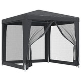 Tente de fête VidaXL avec 4 parois latérales grillagées 2,5x2,5 m HDPE anthracite
