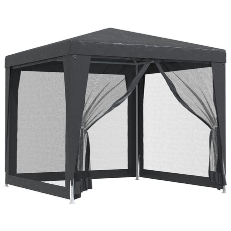 Tente de fête VidaXL avec 4 parois latérales grillagées 2,5x2,5 m HDPE anthracite