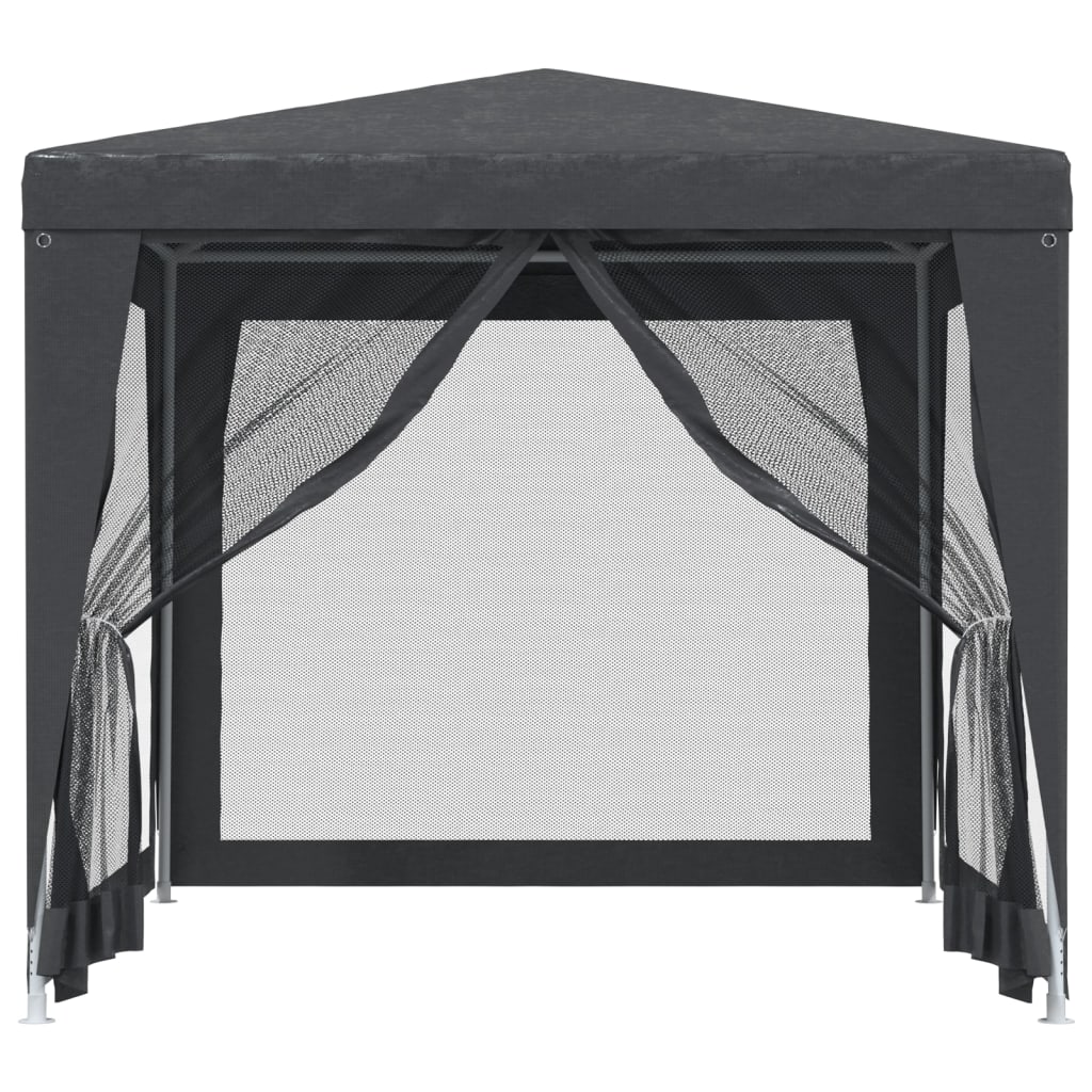 Tente de fête VidaXL avec 4 parois latérales grillagées 2,5x2,5 m HDPE anthracite