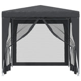 Tente de fête VidaXL avec 4 parois latérales grillagées 2,5x2,5 m HDPE anthracite