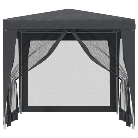 Tente de fête VidaXL avec 4 parois latérales grillagées 2,5x2,5 m HDPE anthracite