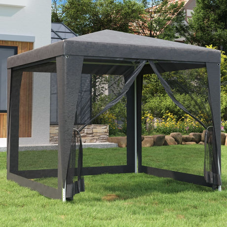 Tente de fête VidaXL avec 4 parois latérales grillagées 2,5x2,5 m HDPE anthracite