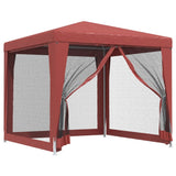 Tente de fête VidaXL avec 4 parois latérales en maille 2,5x2,5 m HDPE rouge