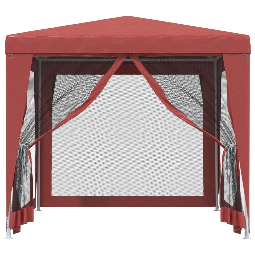 Tente de fête VidaXL avec 4 parois latérales en maille 2,5x2,5 m HDPE rouge