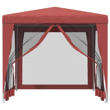 Tente de fête VidaXL avec 4 parois latérales en maille 2,5x2,5 m HDPE rouge