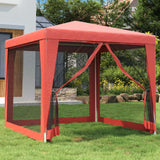 Tienda de fiesta Vidaxl con 4 paredes laterales de malla 2.5x2.5 M HDPE RED