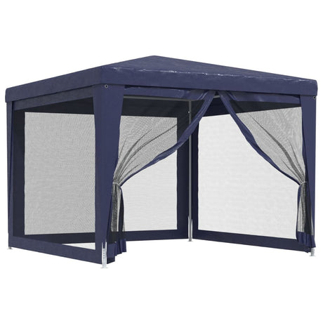 Tente de fête Vidaxl avec 4 murs latéraux en mailles 3x3 m en bleu HDPE