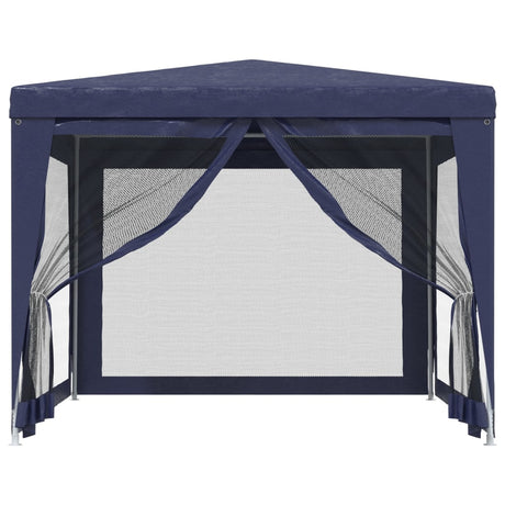 Tente de fête Vidaxl avec 4 murs latéraux en mailles 3x3 m en bleu HDPE