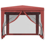 Tente de fête Vidaxl avec 4 murs latéraux en mailles 3x3 m en rouge HDPE