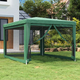 Tenda da festa Vidaxl con pareti laterali a 4 mesh 3x4 m HDPE Green