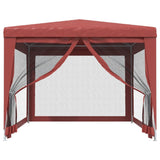 Tente de fête Vidaxl avec 4 murs latéraux en mailles 3x4 m en rouge HDPE