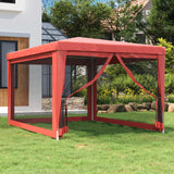 Tente de fête Vidaxl avec 4 murs latéraux en mailles 3x4 m en rouge HDPE