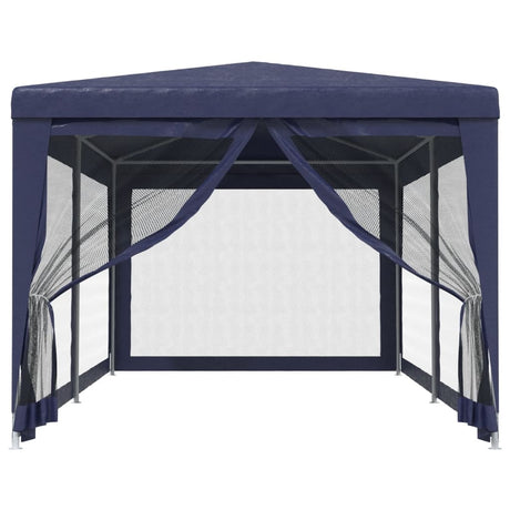 Tente de fête Vidaxl avec 6 murs latéraux en mailles 3x6 m en bleu HDPE