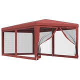 Tente de fête Vidaxl avec 6 murs latéraux en mailles 3x6 m HDPE rouge