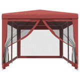 Tente de fête Vidaxl avec 6 murs latéraux en mailles 3x6 m HDPE rouge