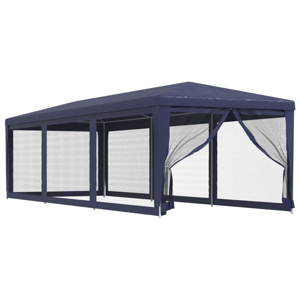 Tente de fête VidaXL avec 8 parois latérales en maille 3x9 m HDPE bleu