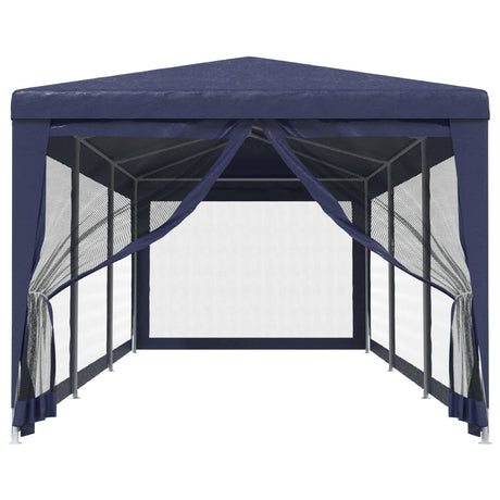 Tente de fête Vidaxl avec 8 murs latéraux en mailles 3x9 m en bleu HDPE