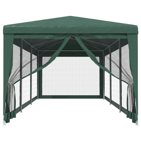 Tente de fête Vidaxl avec 8 murs latéraux en mailles 3x9 m en vert HDPE