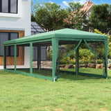 Tente de fête Vidaxl avec 8 murs latéraux en mailles 3x9 m en vert HDPE