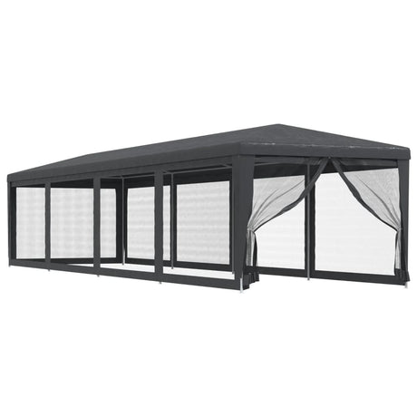 Tente de fête Vidaxl avec des parois latérales de 10 mailles 3x12 m anthracite HDPE -Colored