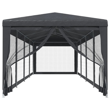 Tente de fête Vidaxl avec des parois latérales de 10 mailles 3x12 m anthracite HDPE -Colored