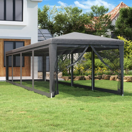 Tente de fête Vidaxl avec des parois latérales de 10 mailles 3x12 m anthracite HDPE -Colored