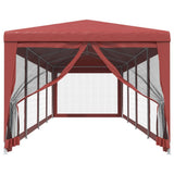 Tente de fête Vidaxl avec des murs latéraux de 10 maille 3x12 m en rouge HDPE