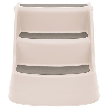 Vidaxl Dog Staircase 3 étapes pliables 50x38x38 cm Couleur de crème en plastique