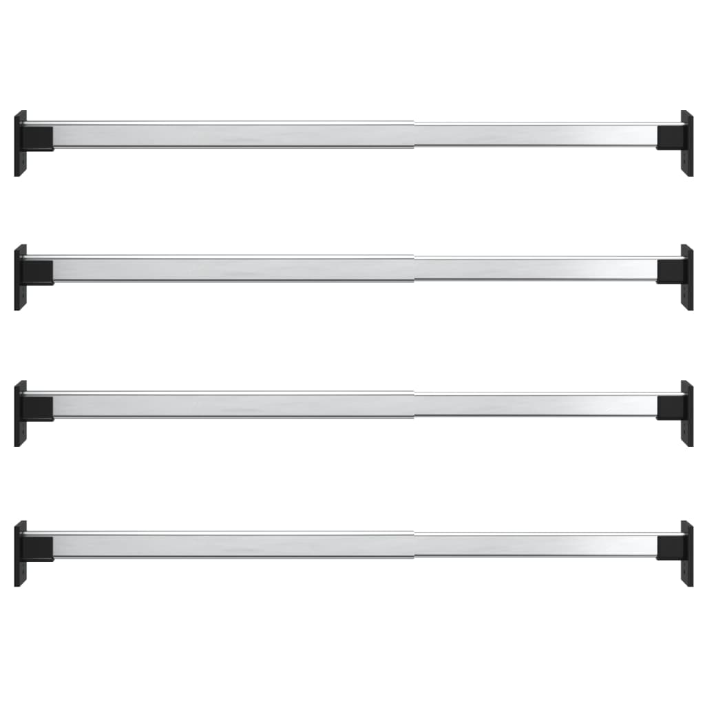 VidaXL Tringles à vêtements 4 pcs télescopiques 58-100 cm couleur argent