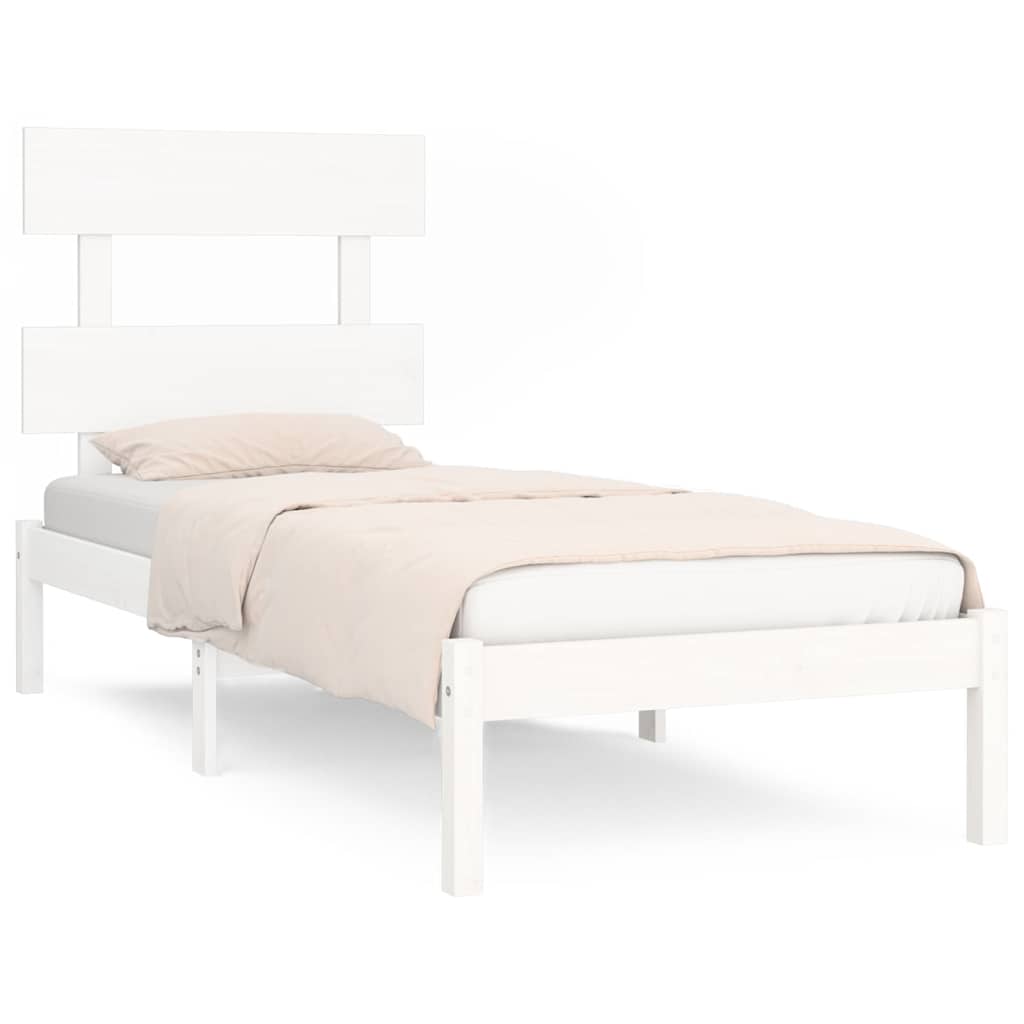 Vidaxl bedframe massief hout wit 90x200 cm
