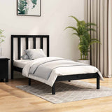 Vidaxl bedframe massief grenenhout zwart 75x190 cm