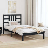 Vidaxl bedframe massief hout zwart 100x200 cm