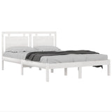 Vidaxl bedframe massief hout wit 140x190 cm