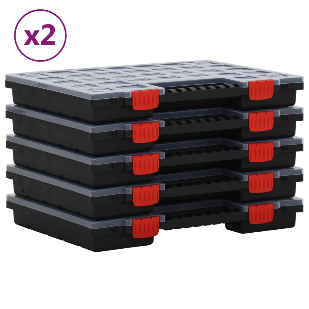 Cajas de rango de Vidaxl 10 PCS 40x30x5 cm Polypropene