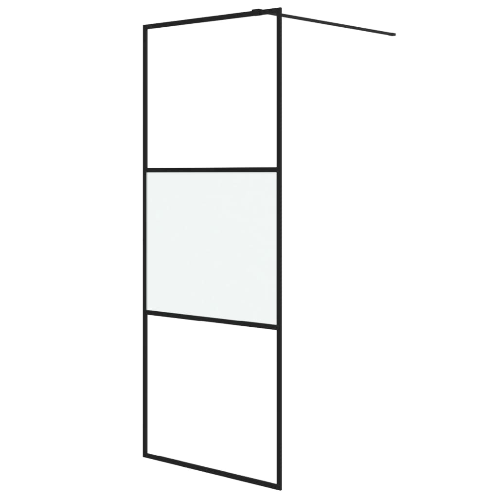 Vidaxl Walk-In Walking Mur 80x195 cm Malf-Mat Esg Verre noir