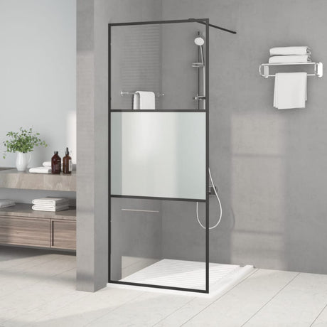 Vidaxl Walk-In Walking Mur 80x195 cm Malf-Mat Esg Verre noir