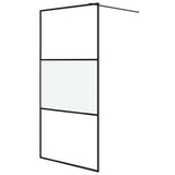 Vidaxl walk-in brusevæg 100x195 cm halvmat esg glas sort