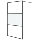 Vidaxl Walk-In Shower Wall 115x195 cm Halfmat ESG-Glas nero