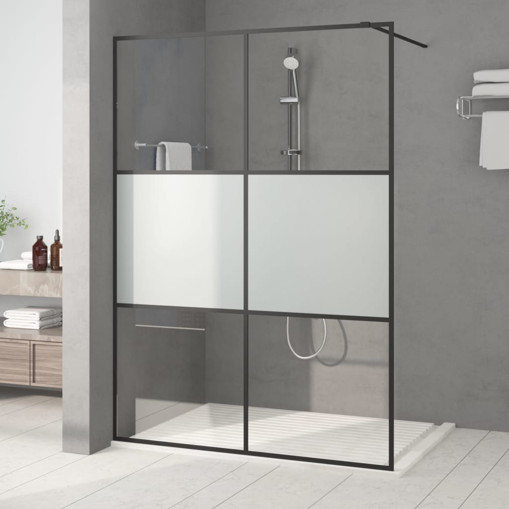 Vidaxl Walk-In Shower Wall 140x195 cm Mezzo Mat ESG Black