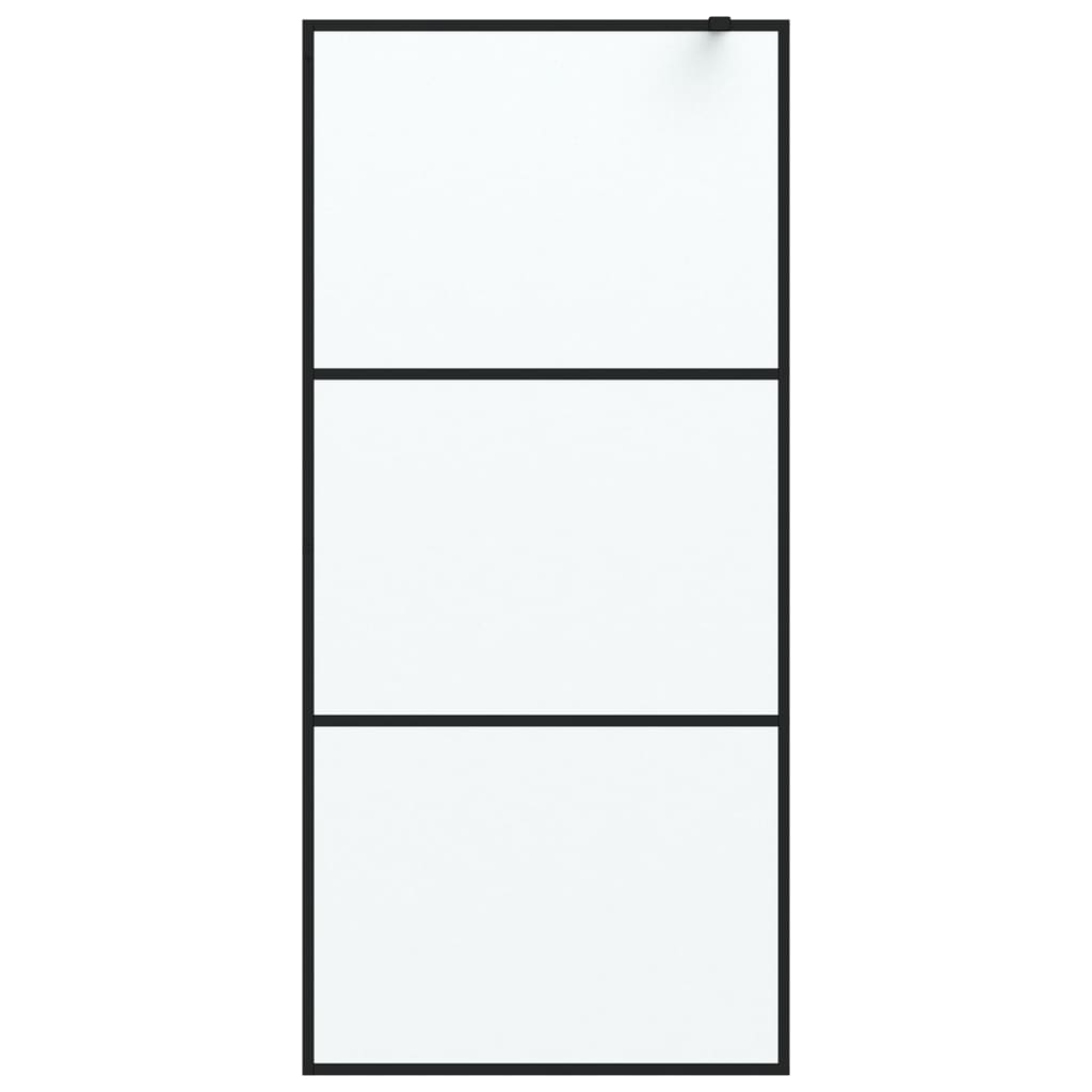 Vidaxl walk-in brusevæg 90x195 cm mat esg glas sort