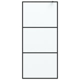 Vidaxl walk-in brusevæg 90x195 cm mat esg glas sort