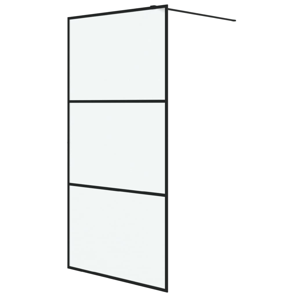 Vidaxl walk-in brusevæg 100x195 cm mat esg glas sort