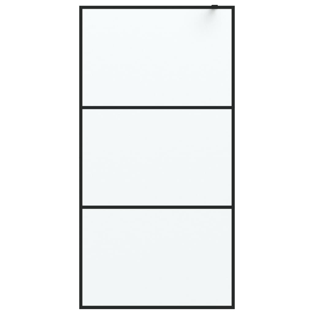 Vidaxl walk-in brusevæg 100x195 cm mat esg glas sort