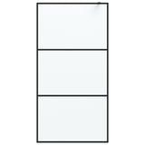 Vidaxl walk-in brusevæg 100x195 cm mat esg glas sort