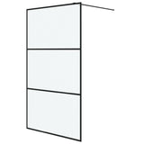 VidaXL Inloopdouchewand 115x195 cm mat ESG-glas zwart