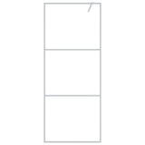 Vidaxl Walk-In Walking Wall 80x195 cm Transparent ESG Glass Silver Colored