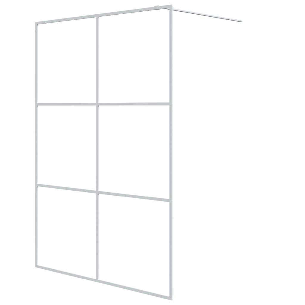 Vidaxl Walk-In Shower Wall 140x195 cm Transparent ESG Glass White