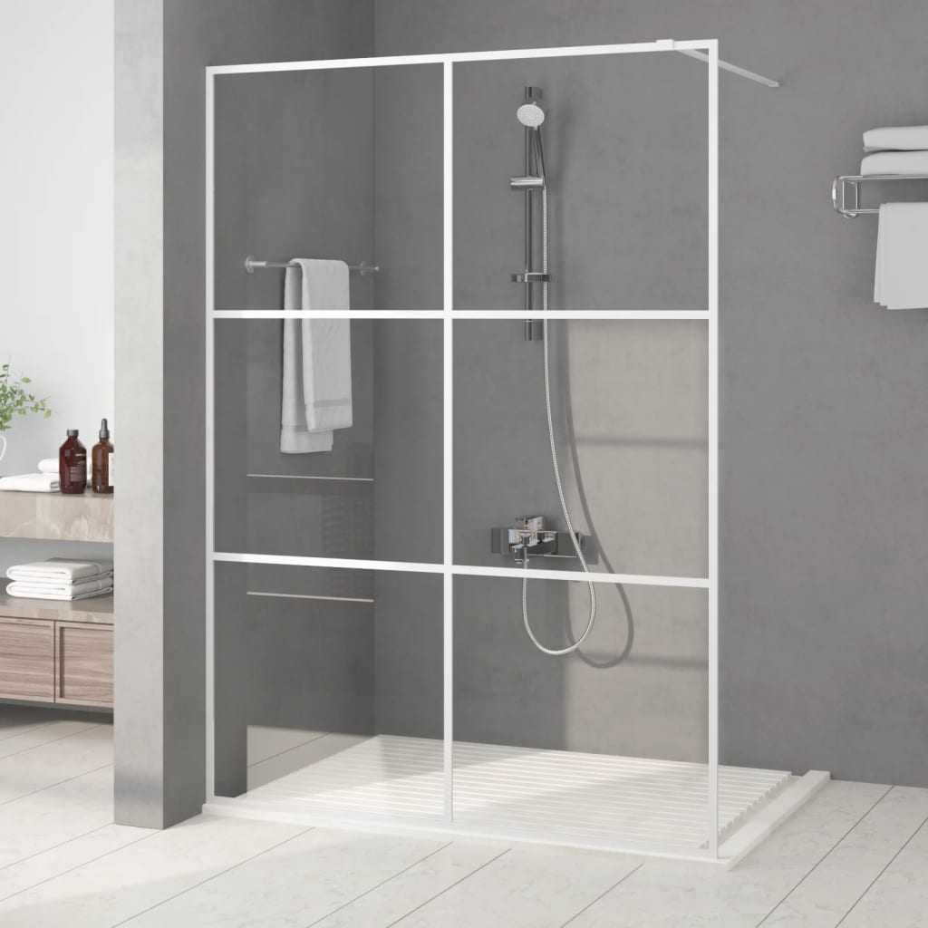 Vidaxl Walk-In Shower Wall 140x195 cm Transparent ESG Glass White