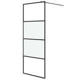 Vidaxl walk-in brusevæg 80x195 cm halvmat esg glas sort