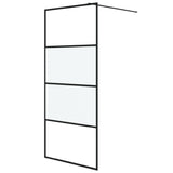 Vidaxl walk-in brusevæg 90x195 cm halvmat esg glas sort